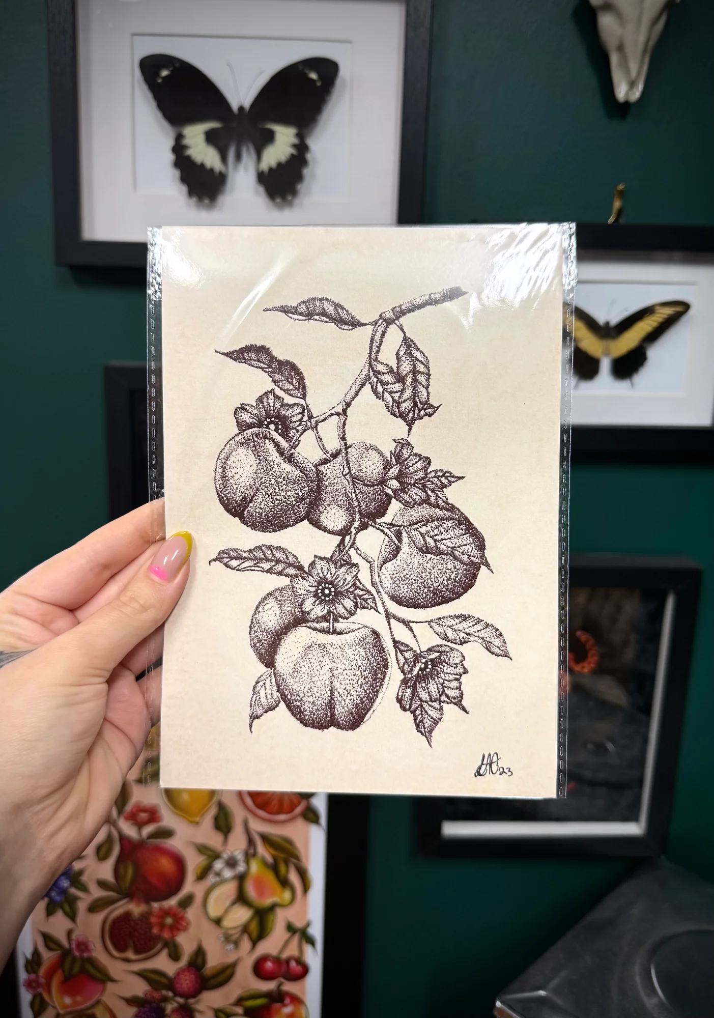 Apple Tattoo Art Print (A5)